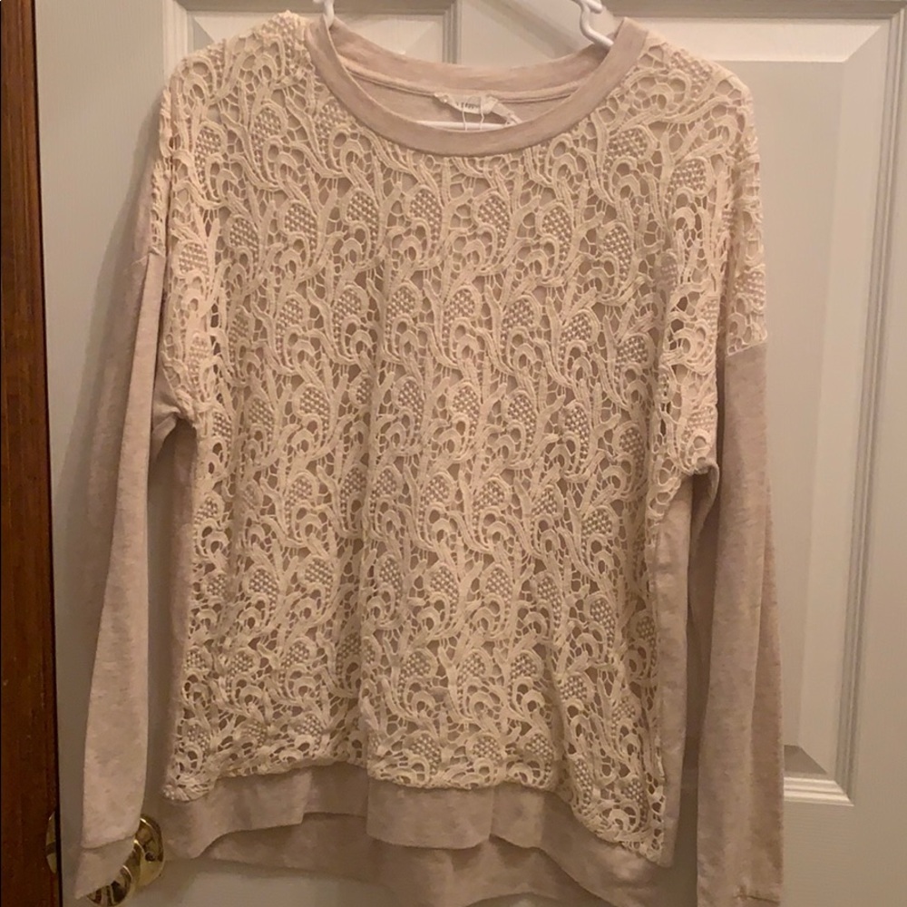 Blu pepper long sleeve lace shirt